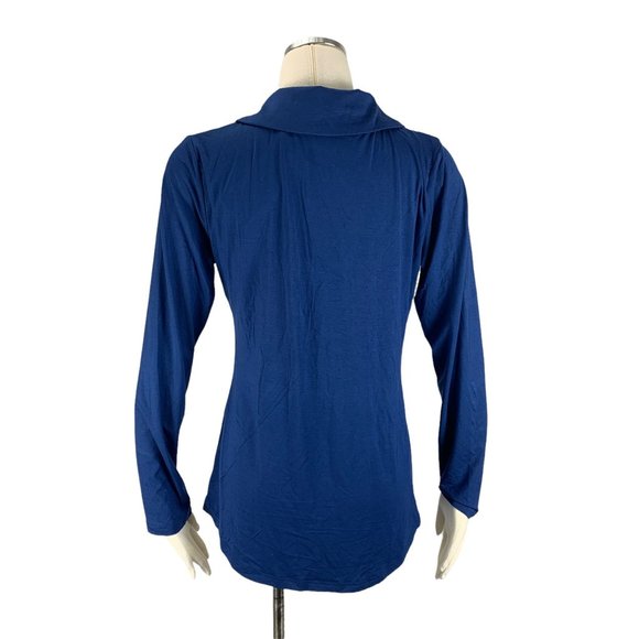 Ninedaily Large NWT Top Wrap Blue Fitted Slimming L Stretch - Picture 4 of 7